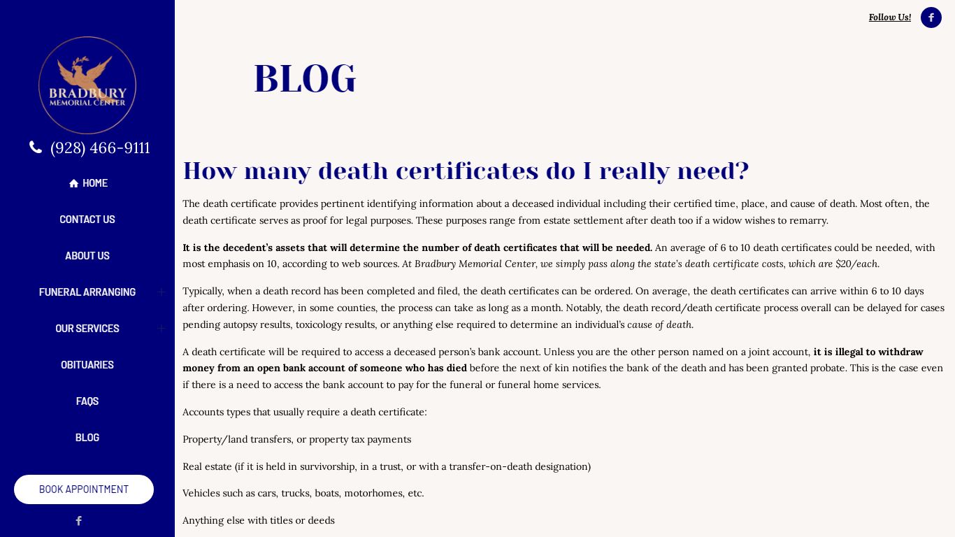 How many death certificates do I really need? - Bradbury Memorial ...